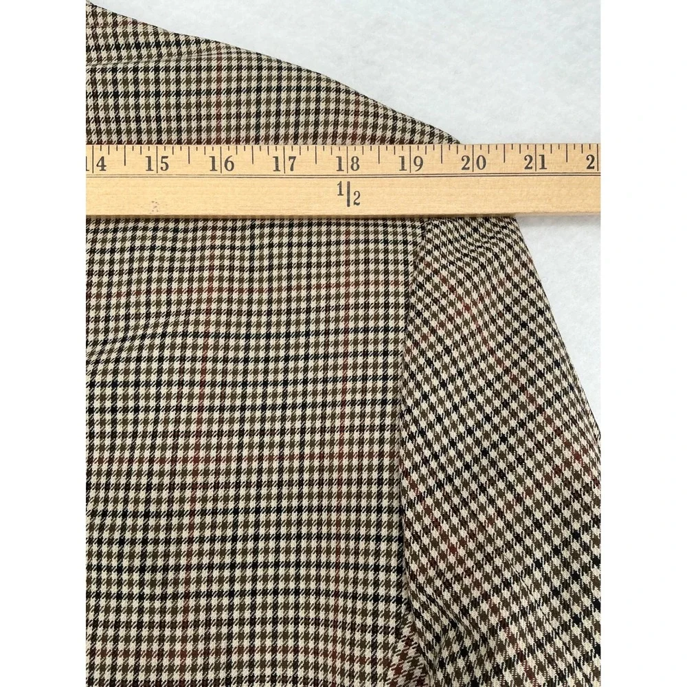 Vintage J.Crew Blazer Mens 42R Brown Houndstooth 100% Wool 3-Button Sport Coat